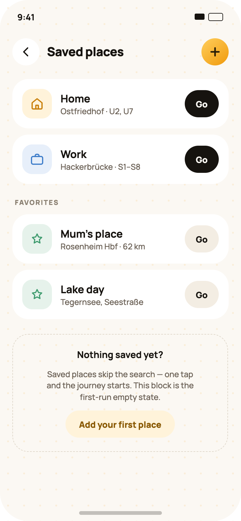 BohoWay saved places screen